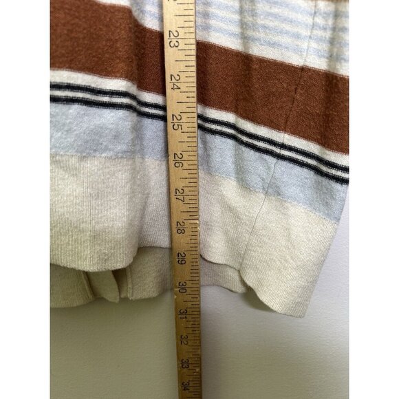 Abercrombie & Fitch Striped Cardigan Grandpacore Sweater Brown Cream Medium - Picture 7 of 10